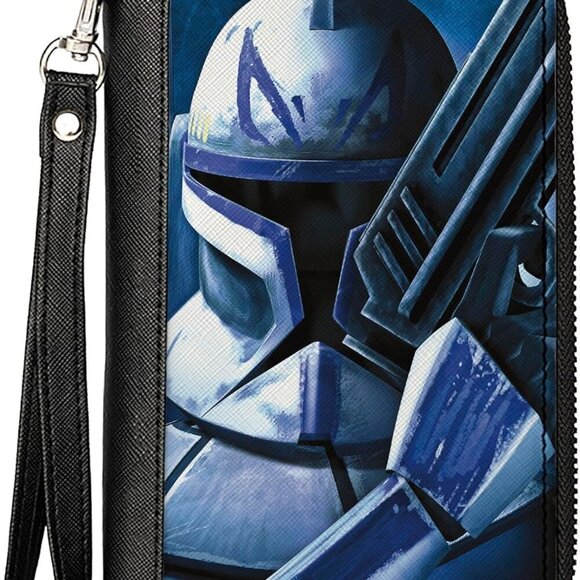 Accessories - Women's PU Zip Around Wallet Rectangle-Star Wars Clone Captain Rex, 7.5"x4.5"